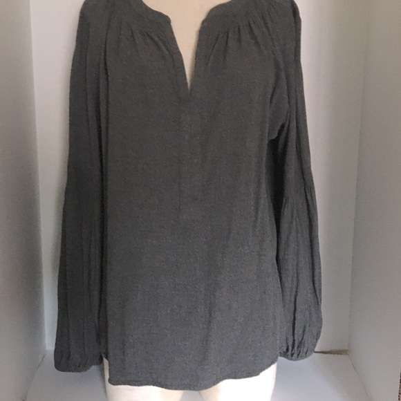 Loft, Dark Grey Ballon Long Sleeve Top - Picture 1 of 6